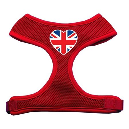 UNCONDITIONAL LOVE Heart Flag UK Screen Print Soft Mesh Harness Red Extra Large UN849497